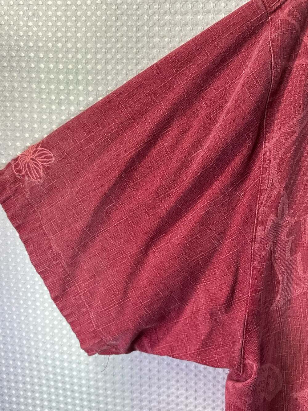 Jamaica Jaxx Authentic Island Style Red 100% Silk Shirt - Picture 4 of 8